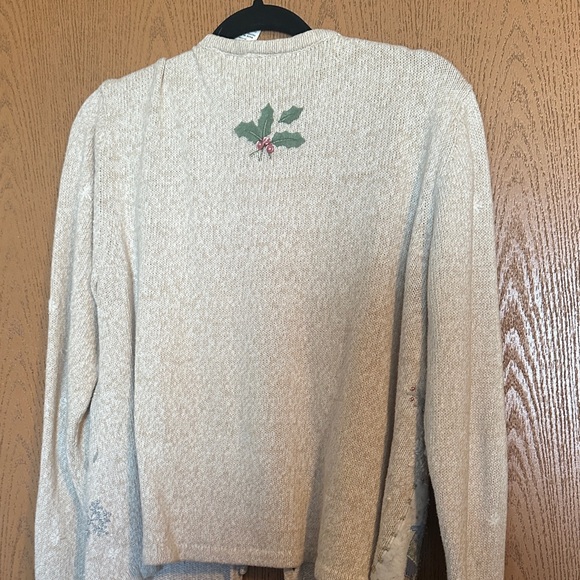 Erika Cream Festive Women's Cardigan - Picture 4 of 4